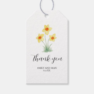 Aangepaste trouwnaam Narcis Lente Dank je Cadeaulabel