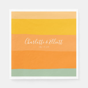 Aangepaste Trouwnamen Aardse Pastel Groene Zomer Servet