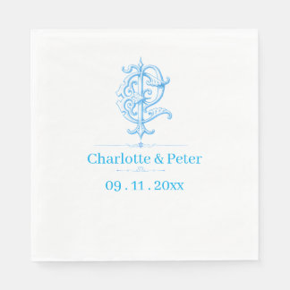 Aangepaste trouwnamen & datum | Luxe receptie Servet