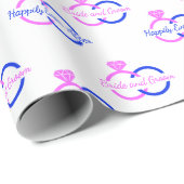 Aangepaste trouwringen voor bruid en bruidegom Roz Cadeaupapier (Rol Hoek)