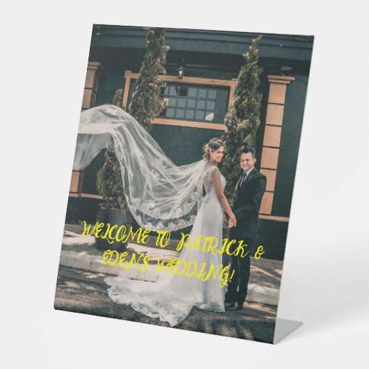 Aangepaste trouwstandaard reclamebord met voetstuk (Voorkant)