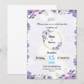 Aangepaste trouwuitnodiging ontwerp kaart (Voorkant / Achterkant)