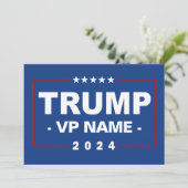 Aangepaste Trump Vice President 2024 Kaart (Staand voorkant)