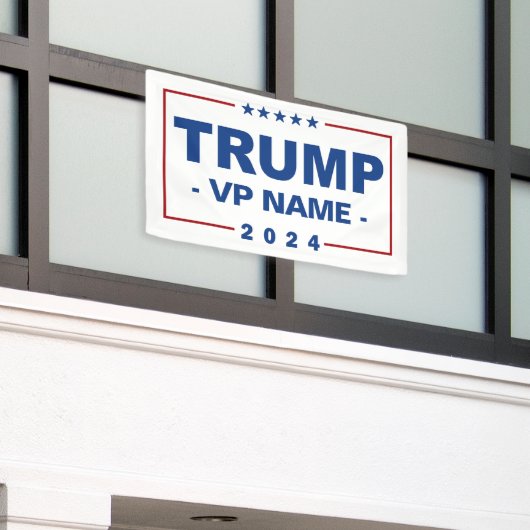 Aangepaste Trump Vice President 2024 Spandoek (Buitenkant Gebouw)