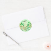 Aangepaste tuinbloemen en -bladeren ronde sticker (Envelop)