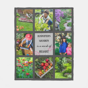 Aangepaste tuinfoto Tekst Gardening Lover Fleece Deken
