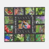 Aangepaste tuinfoto Tekst Gardening Lover Fleece Deken (Voorkant (Horizontaal))