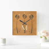 Aangepaste tulpen vierkante klok (Huis)