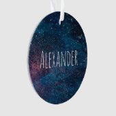 Aangepaste turqouise Galaxy Paint Sparkles Ornament (voorkant)