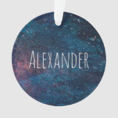 Aangepaste turqouise Galaxy Paint Sparkles Ornament (voorkant)
