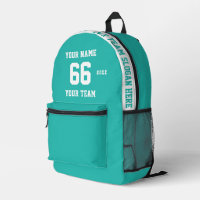 Aangepaste turquoise blauw Naam, Nummer, Team Spor