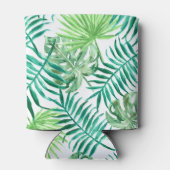 Aangepaste, turquoise- en groene tropische palmbla blikjeskoeler (Achterkant)