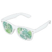 Aangepaste, turquoise- en groene tropische palmbla retro zonnebril (Gekanteld)