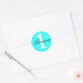 Aangepaste Turquoise Favor Stickers (Envelop)