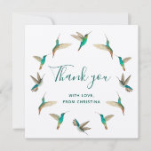Aangepaste Turquoise Hummingbird Hartelijk dank Kaart (Voorkant)