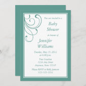 Aangepaste turquoise of Aqua Baby shower Invitatio Kaart (Voorkant / Achterkant)