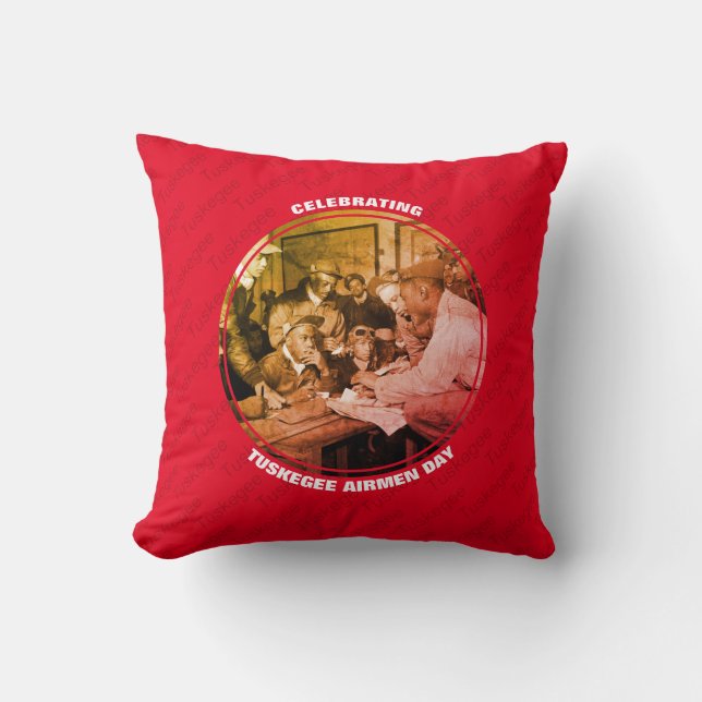 Aangepaste TUSKEGEE AIRMEN DAG Kussen (Voorkant)