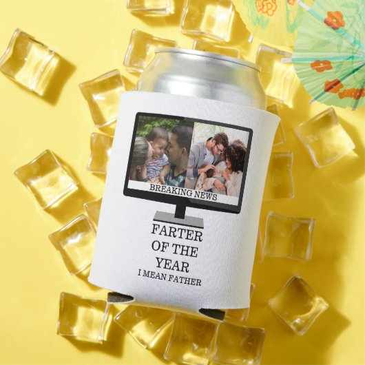 Aangepaste tv na het jaar grappige vader 2 foto blikjeskoeler (Insitu Zomer)