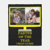 Aangepaste tv na het jaar grappige vader 2 foto fleece deken (Voorkant)