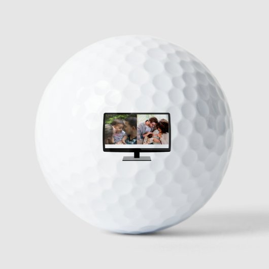 Aangepaste tv na het jaar grappige vader 2 foto golfballen (Voorkant)