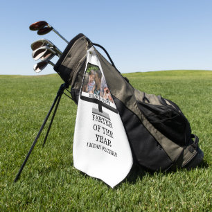 Aangepaste tv na het jaar grappige vader 2 foto golfhanddoek