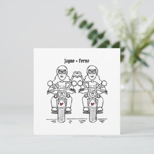 Aangepaste twee bruiden motorrijders motorfiets br kaart