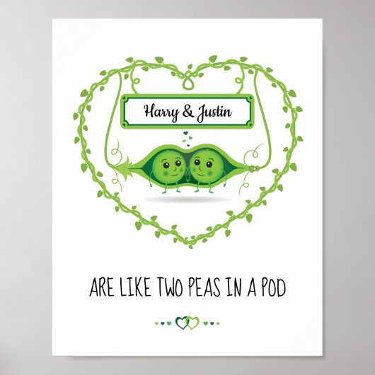 Aangepaste "twee erwten in een peul" 2 mannetjes s poster (Voorkant)