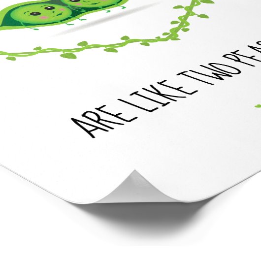 Aangepaste "twee erwten in een peul" 2 Vrouwen paa Poster (Hoek)