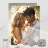 Aangepaste twee foto-behuizing voor Vellum Wedding Kaart