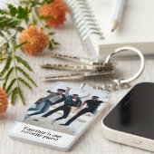 Aangepaste twee foto dubbelzijdig beste vrienden sleutelhanger (Voorkant Rechts)