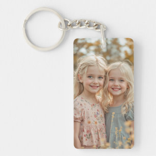 Aangepaste twee foto dubbelzijdige acrylen sleutel sleutelhanger