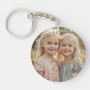 Aangepaste twee foto dubbelzijdige acrylen sleutel sleutelhanger