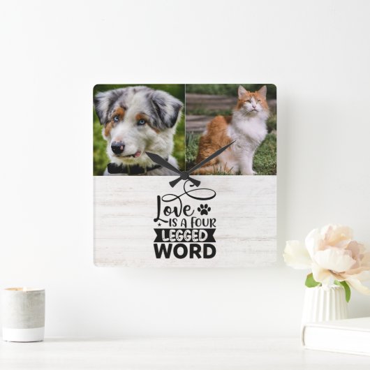 Aangepaste twee foto-elektrische wandklok vierkante klok (Huis)