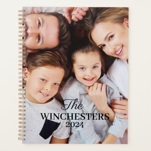Aangepaste twee foto familienaam en jaar planner (Voorkant)
