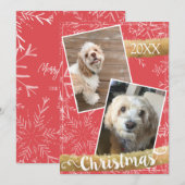 Aangepaste twee foto Kerstmis Feestdagenkaart (Voorkant / Achterkant)