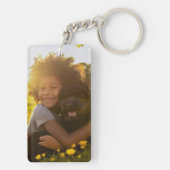 Aangepaste twee fotofamilie sleutelhanger (achterkant)