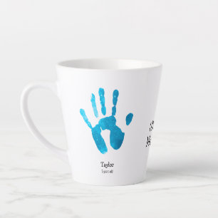 Aangepaste twee handafdrukken We houden van je, ma Latte Mok