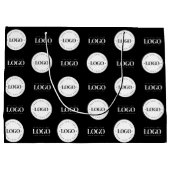 Aangepaste twee logo stap en herhaal bedrijfscolmp groot cadeauzakje (Achterkant)