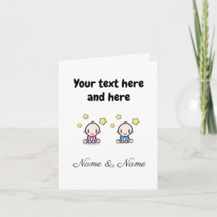 Aangepaste Tweeling Baby's Felicitaties, Meisje & Kaart