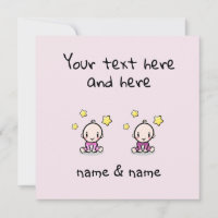 Aangepaste Tweeling Meisjes Felicitaties met Namen