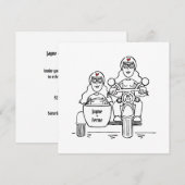 Aangepaste 'Two Brides'-motorfiets en zijspan avon Kaart (Voorkant / Achterkant)