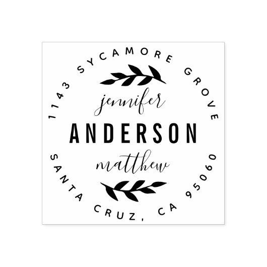 Aangepaste typografie getrouwd paar retour adres 	rubberstempel (Afrduk)