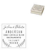 Aangepaste typografie getrouwd paar retour adres 	rubberstempel (Gestempeld)