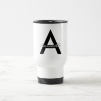 Aangepaste Typografie Monogram Travel Mug