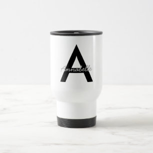 Aangepaste Typografie Monogram Travel Mug Reisbeker