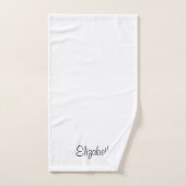 Aangepaste typografie Namen Zwart Wit Sjabloon Bad Handdoek (Handdoek)