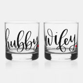 Aangepaste typografie ontwerp voor echtparen, Hubb Whisky Glas (Voorkant)