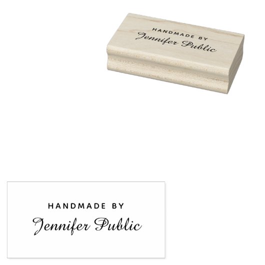 Aangepaste Typografie Script Naam Sjabloon Handmad Rubberstempel (Gestempeld)
