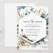 Aangepaste Typografie Vuurtoren bruiloft Save The Date (Voorkant / Achterkant)
