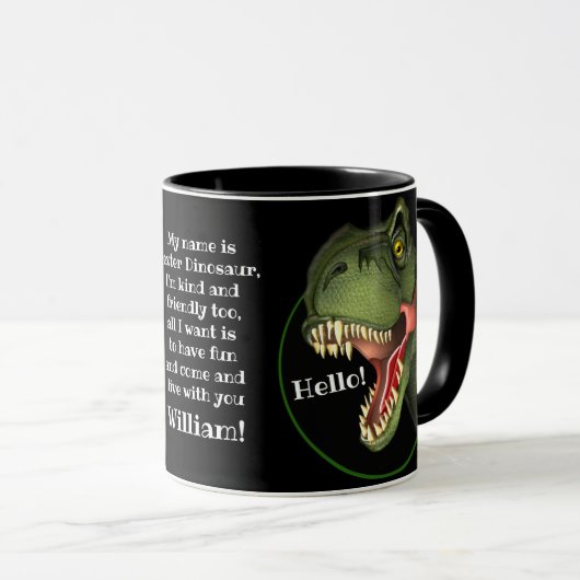 Aangepaste Tyrannosaurus Rex Dinosaur Mok (Voorkant rechts)